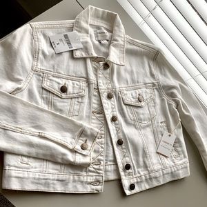 Forever 21 White Cropped Denim Jacket